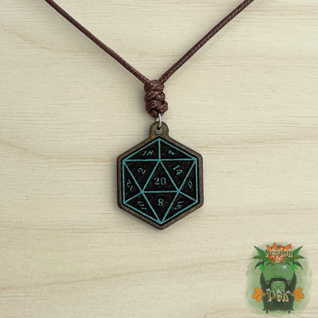 Adjustable Cord Necklace with Wooden Pendant (D20)