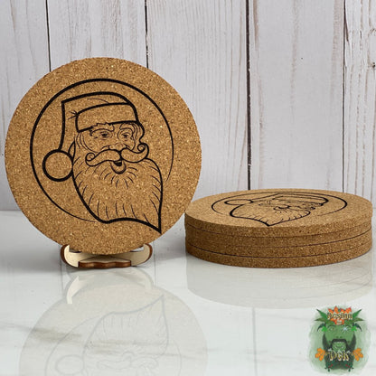 Holiday Cork Coasters - Round (Set of four, various designs)