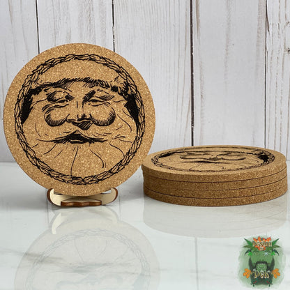 Holiday Cork Coasters - Round (Set of four, various designs)