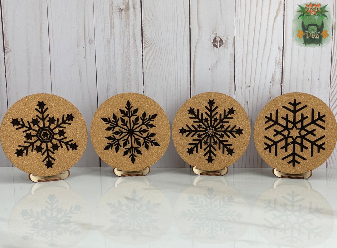 Holiday Cork Coasters - Round (Set of four, various designs)