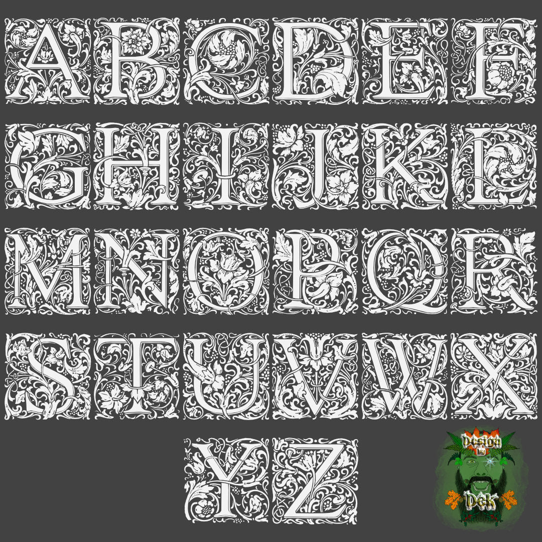 Slate Coaster Set - "Fancy Letter w/optional Monogram" (Set of four)