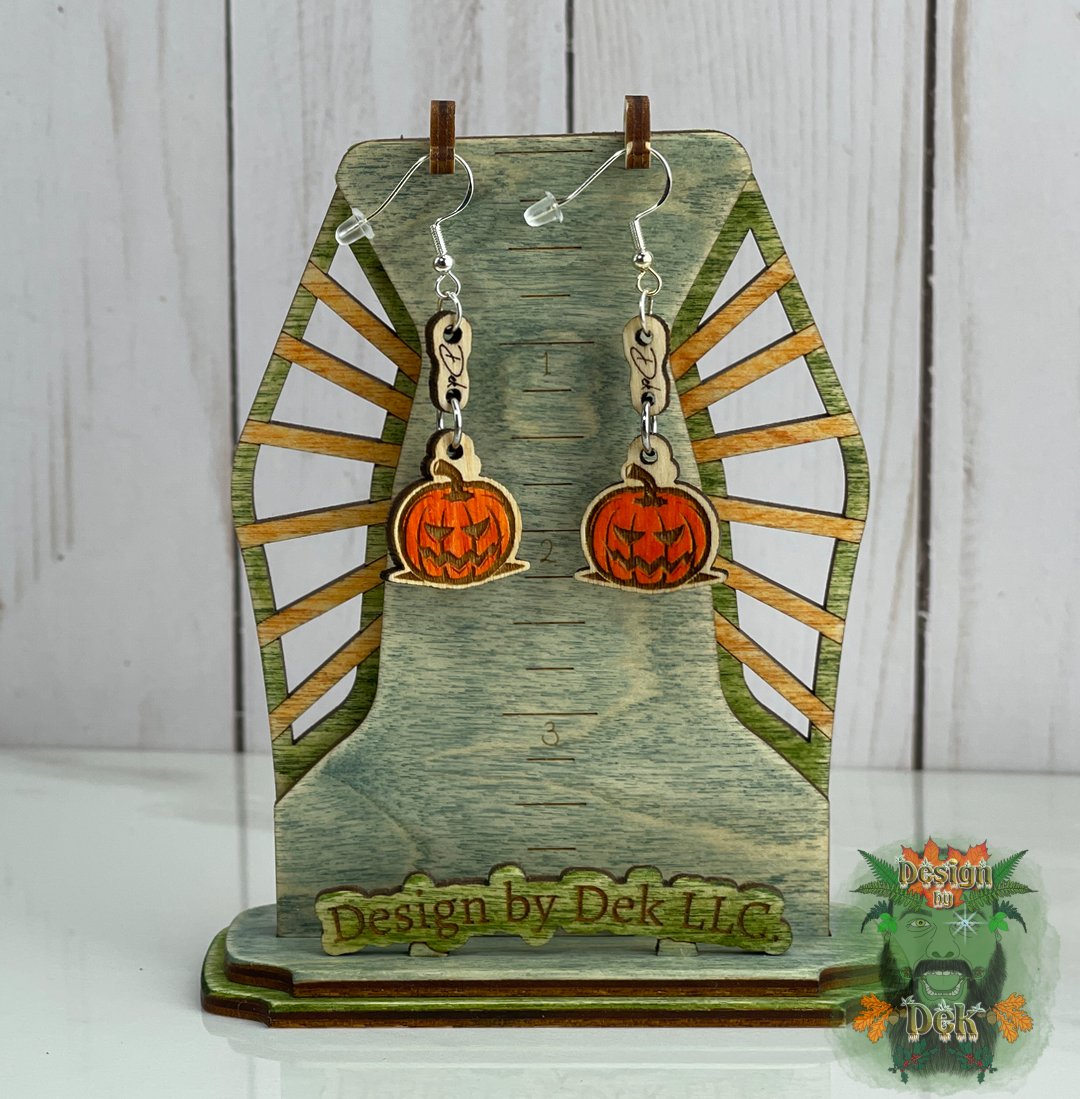 Halloween Wooden Dangle Earrings - Birch (Various Styles)