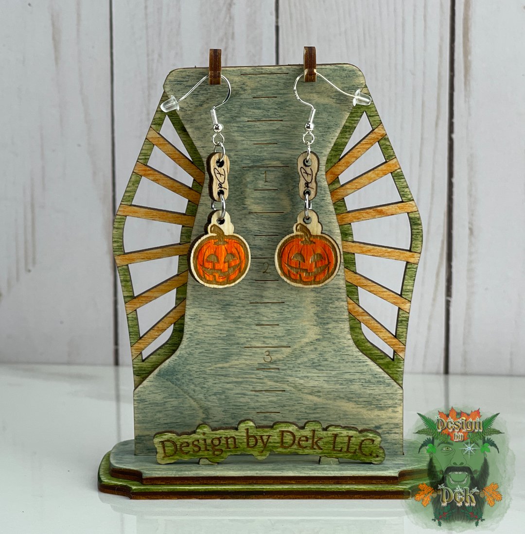 Halloween Wooden Dangle Earrings - Birch (Various Styles)