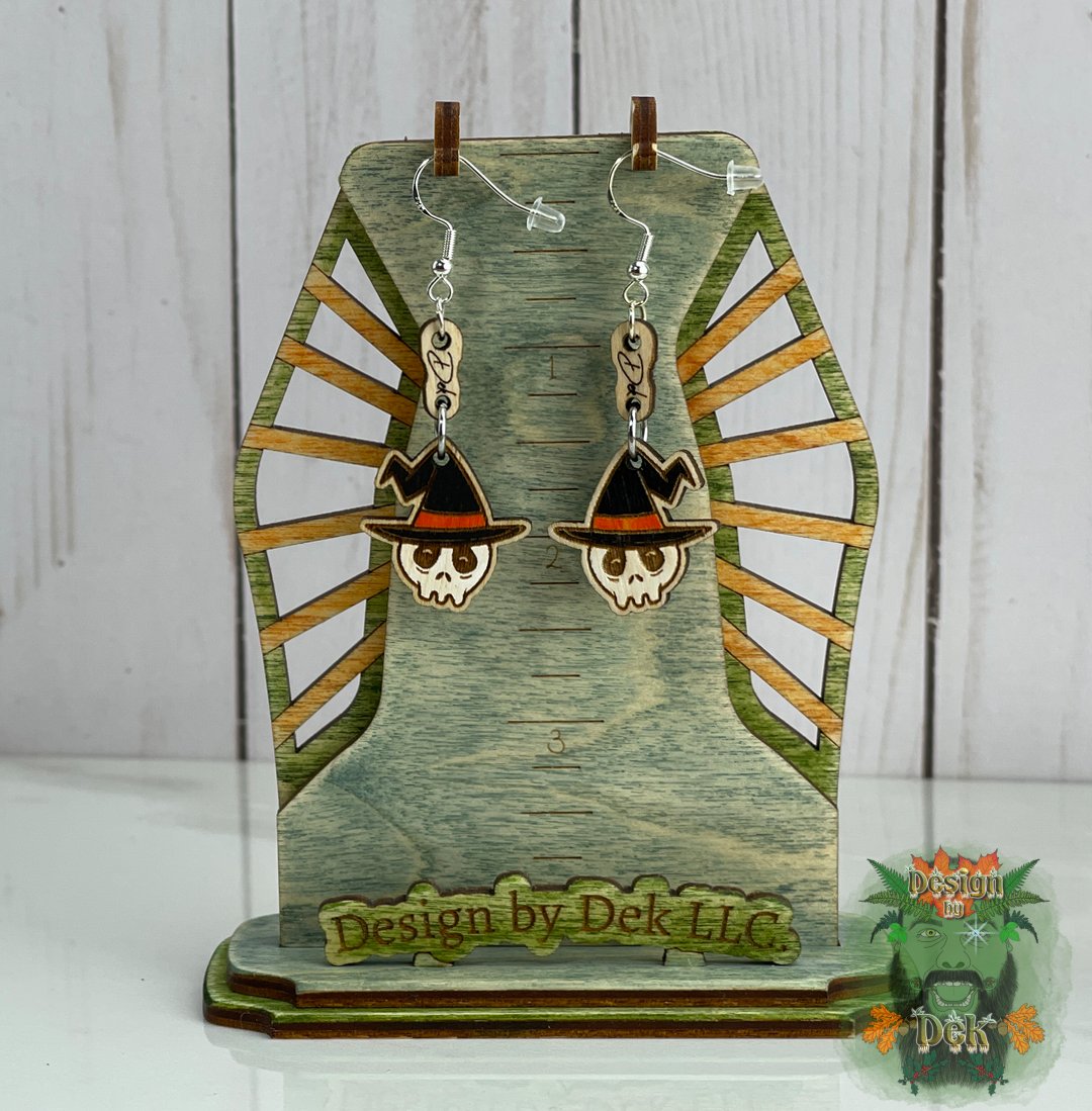 Halloween Wooden Dangle Earrings - Birch (Various Styles)