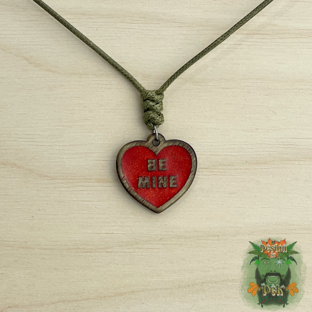 Adjustable Cord Necklace with Wooden Pendant (Various Styles)