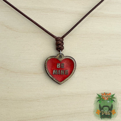 Adjustable Cord Necklace with Wooden Pendant (Various Styles)