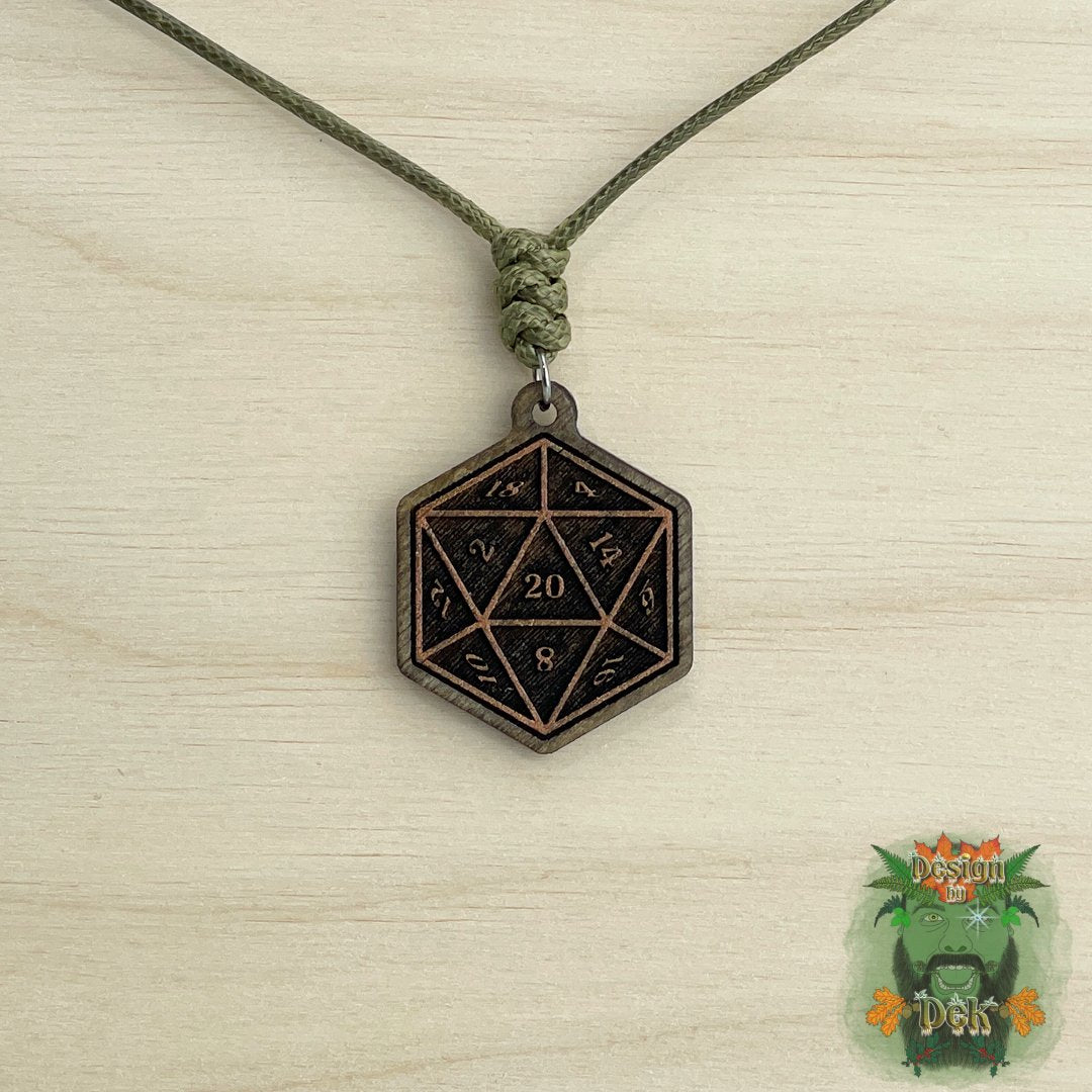 Adjustable Cord Necklace with Wooden Pendant (Various Styles)