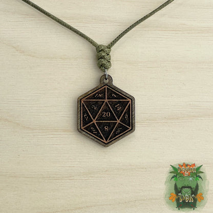 Adjustable Cord Necklace with Wooden Pendant (Various Styles)