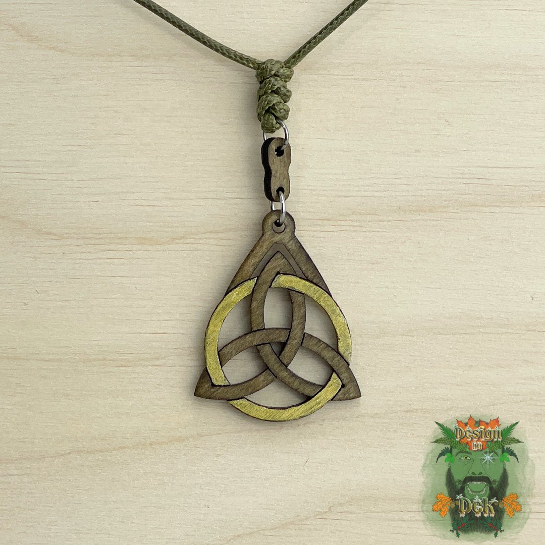 Adjustable Cord Necklace with Wooden Pendant (Various Styles)