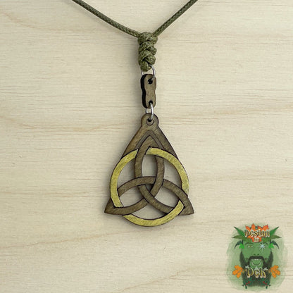 Adjustable Cord Necklace with Wooden Pendant (Various Styles)