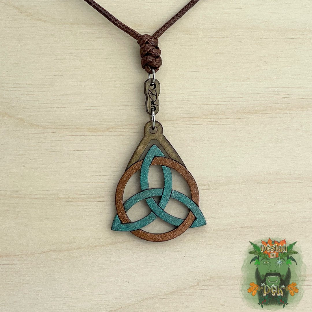 Adjustable Cord Necklace with Wooden Pendant (Various Styles)