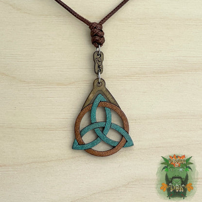 Adjustable Cord Necklace with Wooden Pendant (Various Styles)