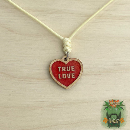 Adjustable Cord Necklace with Wooden Pendant (Various Styles)