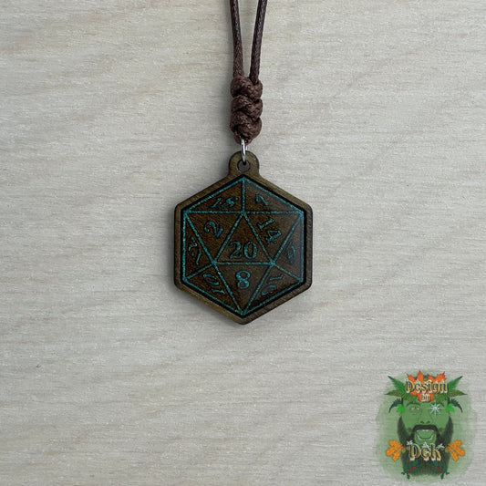 Adjustable Cord Necklace with Wooden Pendant (D20)
