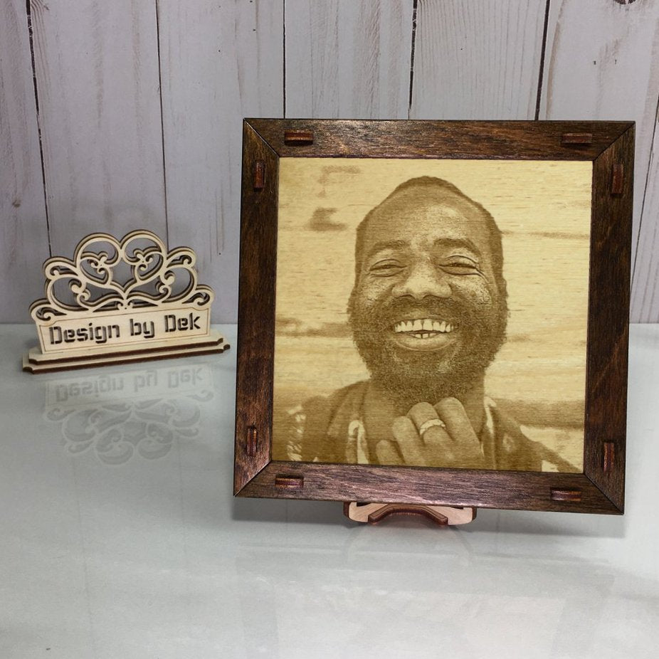 Laser-Engraved Photo on Birch (W/SimpleFrame)