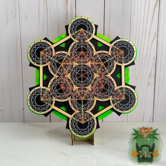 UV reactive String Art - "UV Metatron's Cube"