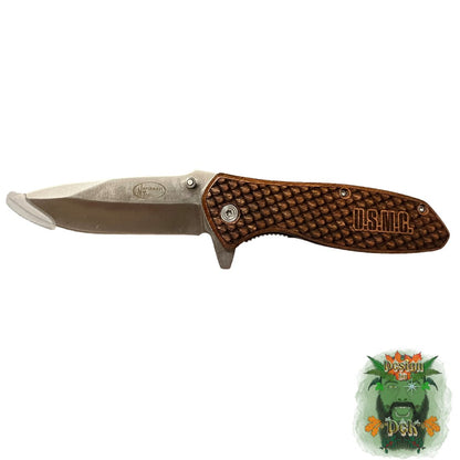 Northwest Trail Pocket Knife, Seeta Wood Handle, 3dScale Engrave