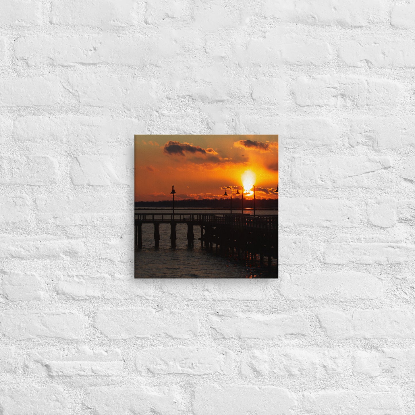 "Sunset at New Haven's Fort Hale Pier" (Canvas Print)