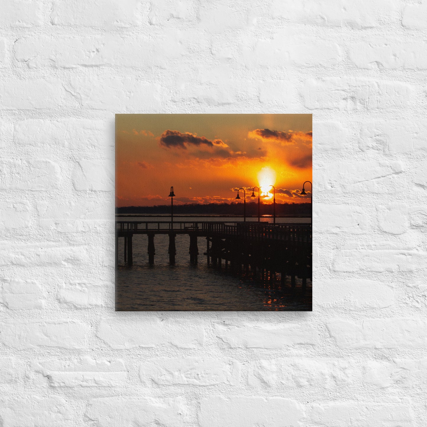 "Sunset at New Haven's Fort Hale Pier" (Canvas Print)
