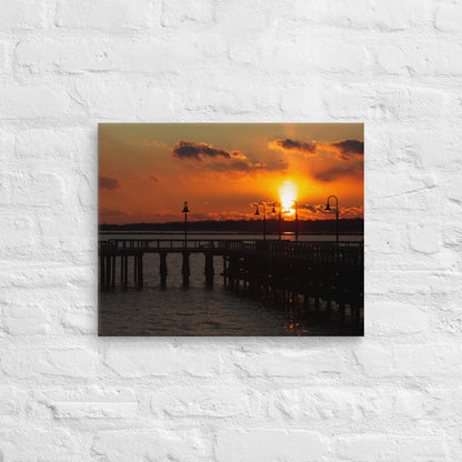 "Sunset at New Haven's Fort Hale Pier" (Canvas Print)