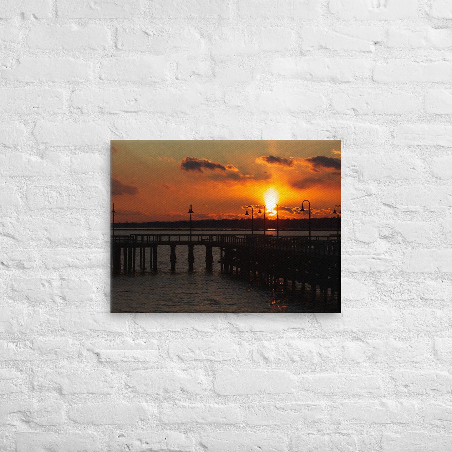 "Sunset at New Haven's Fort Hale Pier" (Canvas Print)
