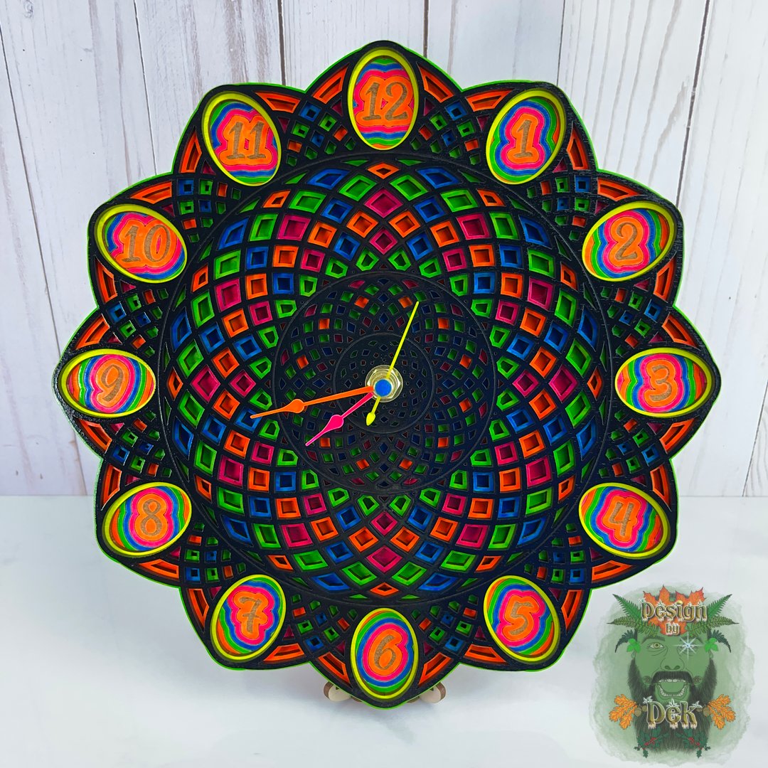 Wall Clock - Twelve Point Twist (UV)