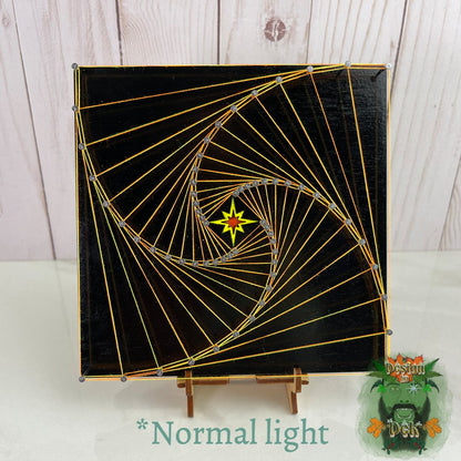 UV-reactive String Art - "Falling Star"