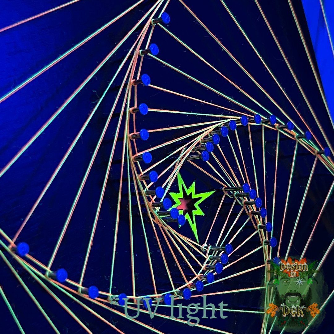 Falling String Instability UV-reactive String Art -