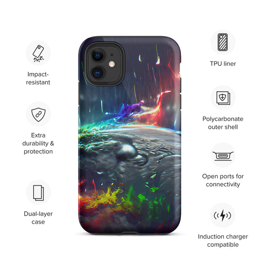 Tough iPhone case - "Rainbow Storm"